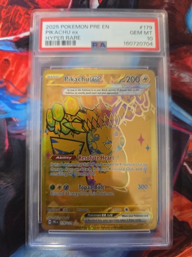 PSA 10 Pikachu EX 179/131 Pokemon Prismatic Evolutions Hyper Rare Gold
