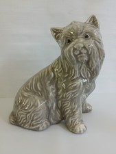 Vtg Ceramic Gray Scottish Terrier Hand Painted 1950's Japan Scottie Dog Figurine