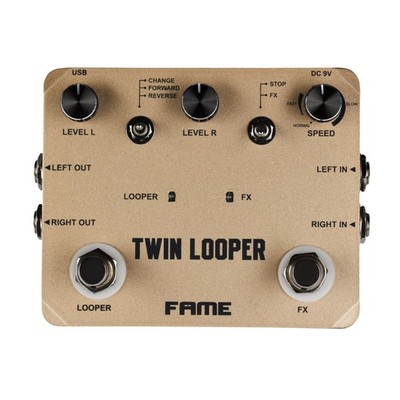 Twin Stereo Looper Pedal, 10 Min Aufn., Unbegrenzte Overdubs, True Bypass