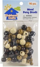 Sulyn Clubhouse Crafts Wood Pony Beads 90/Pkg-Assorted Colors - 6 Pack