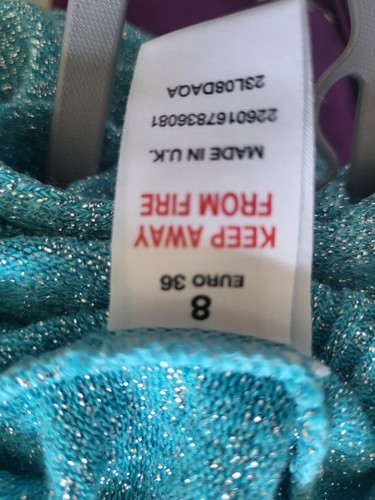 Shein Blue Sequin/ Cardigan Size S/ Sleeveless size 36 Oversized - Picture 3 of 3