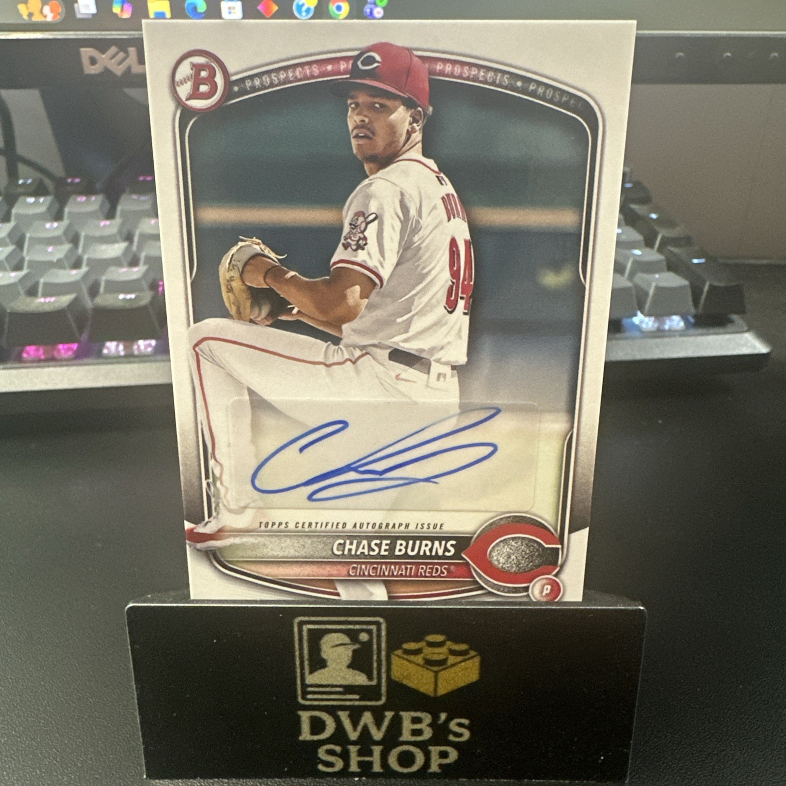 2025 Bowman Prospect Chase Burns Auto Paper Cincinnati Reds #BPA-CB