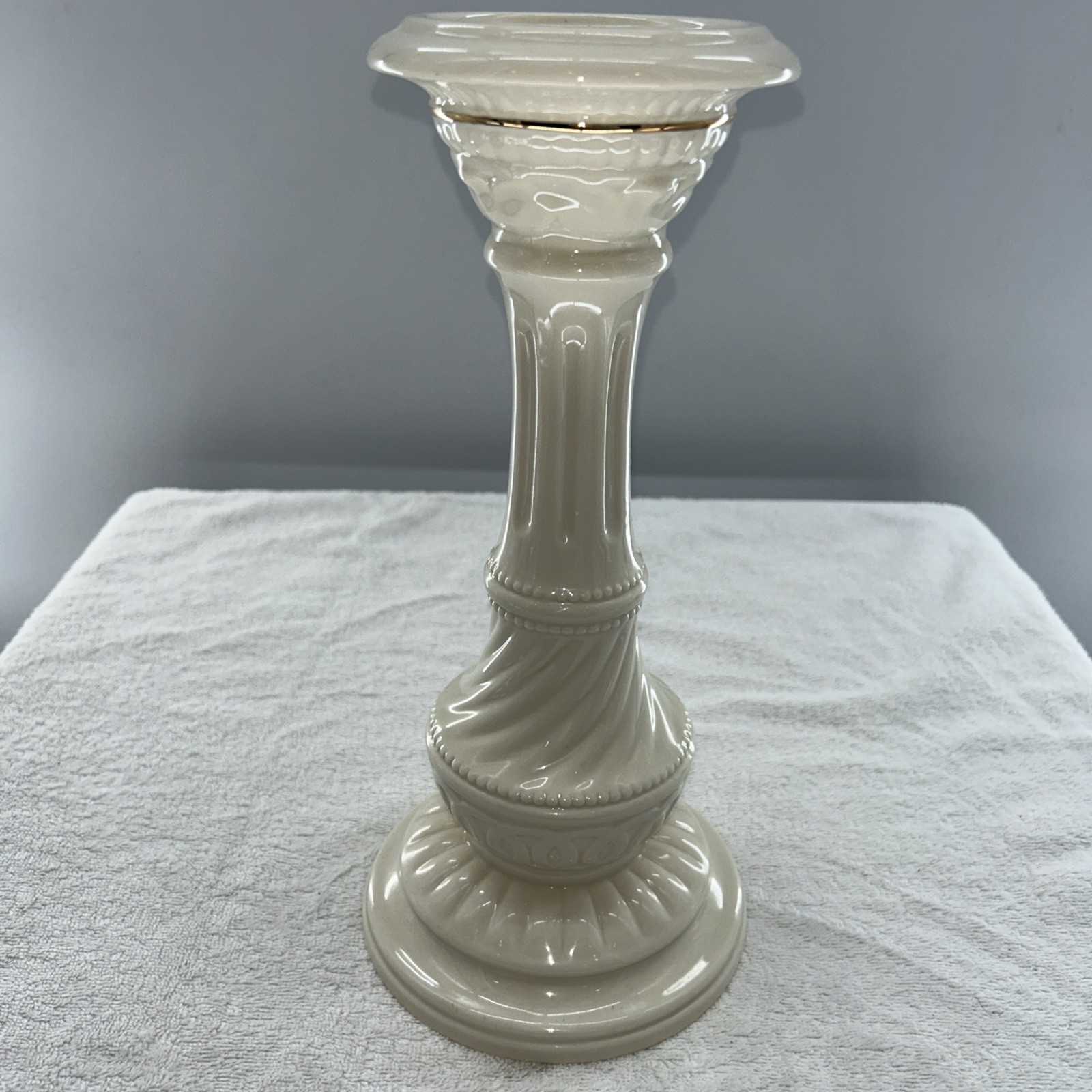 Gold Trim Candle Stand 12" W/ Tag Rare