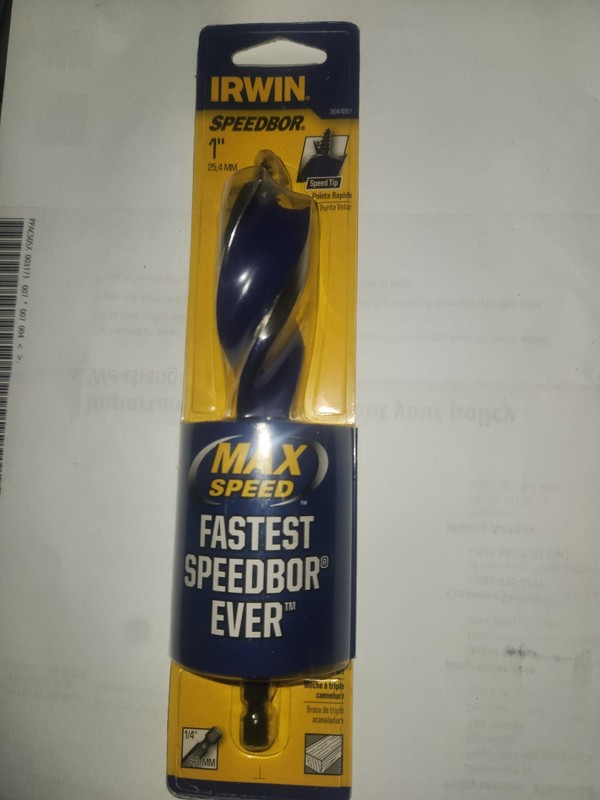 Irwin Speedbor 1" Tri Flute Drill Bit Max Speed 1/4" Drive 3041007 Genuine OEM