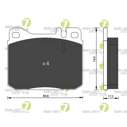 Kit de plaquettes de frein à disque 7 Seven Parts SVP11371 pour berlines et SUV