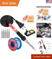 Professional 10-in-1 Soldering Kit with Ceramic Heating Element - 110V USA Plug