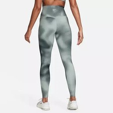 Nike One Women's Black/GRAY Printed High-Rise Training Leggings NEW FQ6260-010