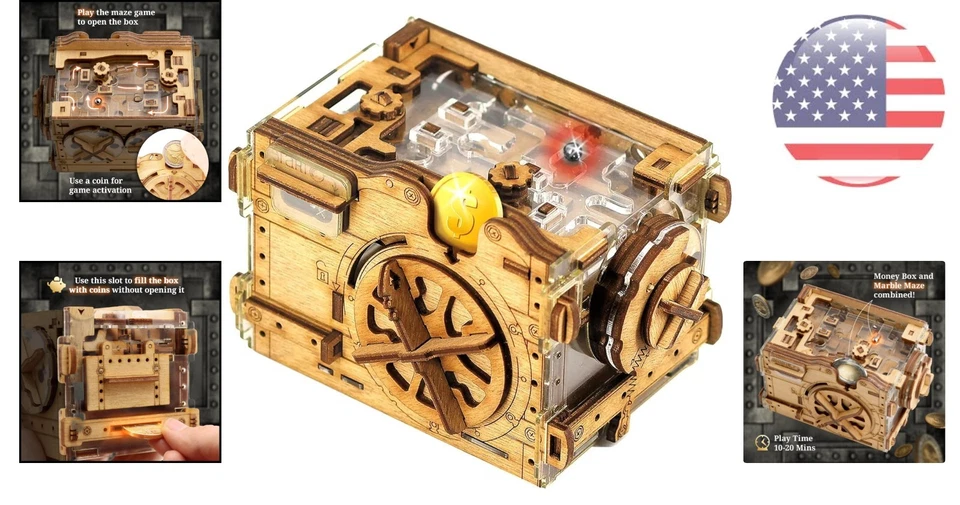 Treasure Chest Escape Room in a Box - Hard Puzzle Box for Adults Wooden Kit -... - Image 2 of 4