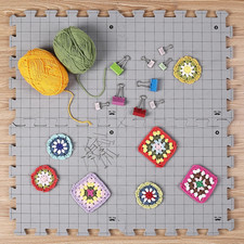 - Blocking Mats Knitting Crochet Projects 12" X 12" 9 Pack 150 Pcs T-Pins Gray