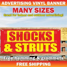 SHOCKS STRUTS Advertising Banner Vinyl Mesh Sign Service Auto Shop Mechanic