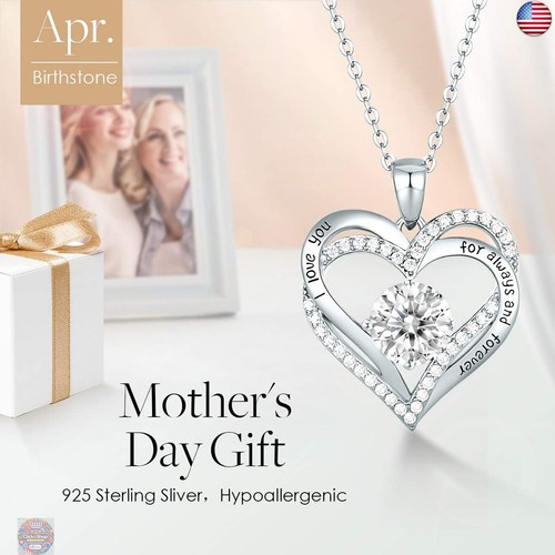 CDE Forever Love Heart Necklaces for Women, Wedding Anniversary, Birthday - Picture 3 of 7