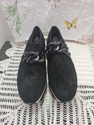 Women's 8.5 Black Pierre Dumas Slip On Wedge Sandals Shoes