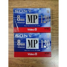 Sony 8mm Video Cassette P6-120MP Video 8 NTSC 120 Min Metal Particle Tape 2 Pack