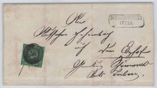 Baden Nr. 6 EF Briefteil mit Nummernstempel 27 + R2 DONAU&Ouml;SCHINGEN 160