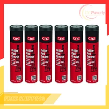 6 Pack CRC SL3640 Extreme Pressure Grease, 14 oz Cartridge, Red