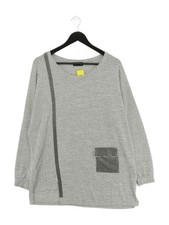 James Lakeland Women's Jumper XXL Grey Cotton with Polyamide Round Neck Pullover