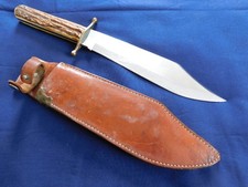 A+ Vintage Kabar Ka-Bar J. Bowie Fighting Knife Stag Grip