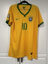 Nike Brazil 2014 World Cup Home Jersey Neymar #10 Size L Authentic