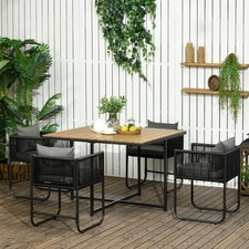 Outsunny Rattan Dining Set, Cube Dining Sets w/ Space-saving Design Refurbished