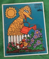 Playskool Wooden Puzzle 1979 Sesame Street Vintage 2-5 Years Big Bird