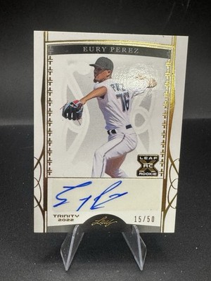 2022 Leaf Trinity Baseball EURY PEREZ Rookie Auto /50 Marlins