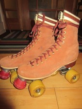 Vintage suede Oberhamer Roller Skates Mens 9 Rannalli Xtra Wheels G F Production
