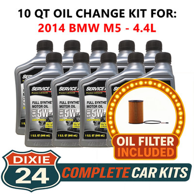 Fits: 2014 BMW M5 4.4L 6,000 Mile Synthetic Oil & Filter Kit (5W-40)