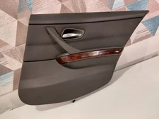 BMW E90 328 SERIES 07-11 Rear Passenger Door Trim Panel Wood Trim Black OEM