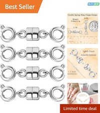 4-Pack Magnetic Jewelry Clasps - Exquisite Brass Locking Design for DIY Crafting