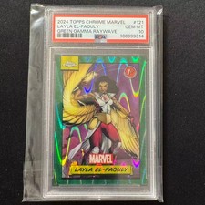 🏍️WS 2024 TOPPS CHROME MARVEL GREEN GAMMA RAYWAVE /99 1ST LAYLA EL-FAOULY PSA10
