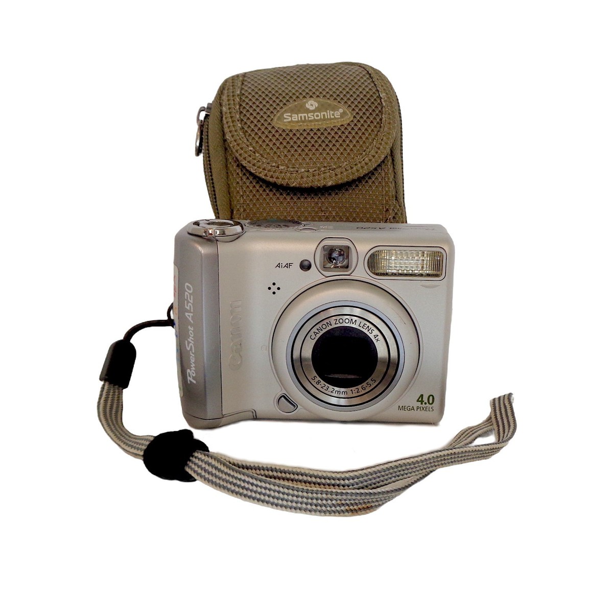 Canon PowerShot A520 Digital Camera & Case For Parts or Repair