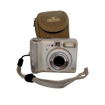 Canon PowerShot A520 Digital Camera & Case For Parts or Repair