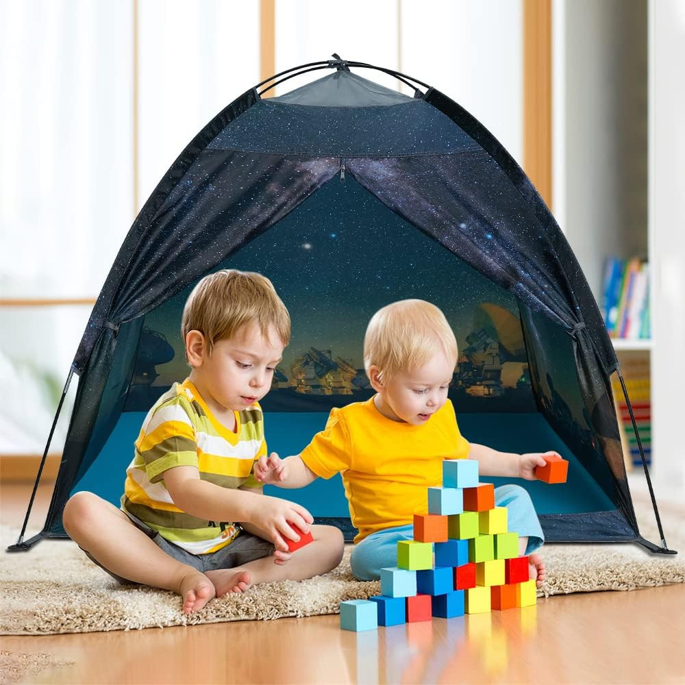 Magnetic Space Play Tent for Kids, Galaxy Dome Popup Playhouse Indoor Outdoor