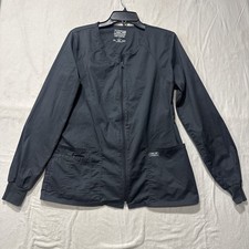 Cherokee Workwear Women Zip Front Scrub Jacket SZ-S Longs Sleeves Worn-see photo