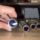 VTG Leonard Silver Plate Salt & Pepper Shakers Cobalt Blue Glass 2.5 Japan NEW — photo 4