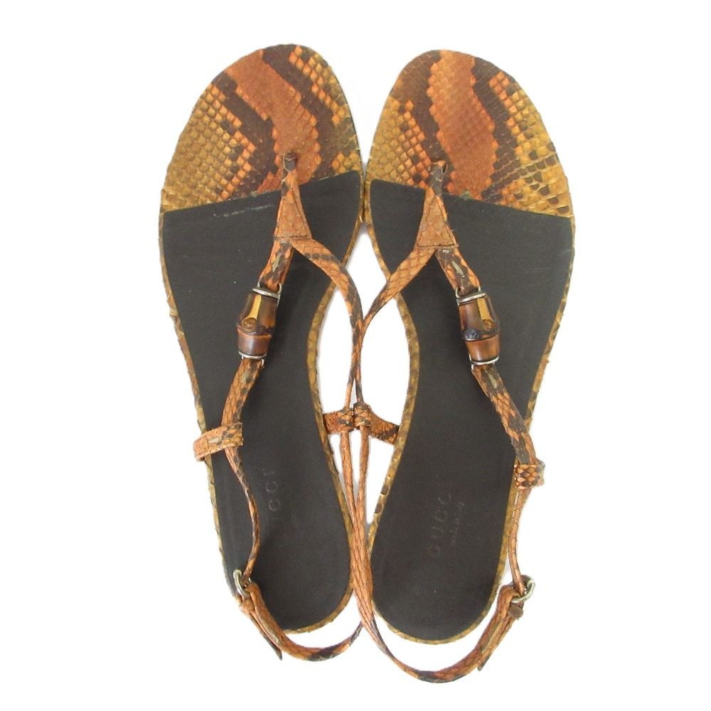 GUCCI Bamboo Python Slingback Sandals EU36.5/US6.… - image 4