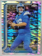 2025 Topps Chrome Football Jared Goff #102 Pulsar Refractor Detroit Lions