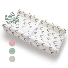 Organic Cotton Contoured Baby Changing Pad - Waterproof Foam Mattress, Washable