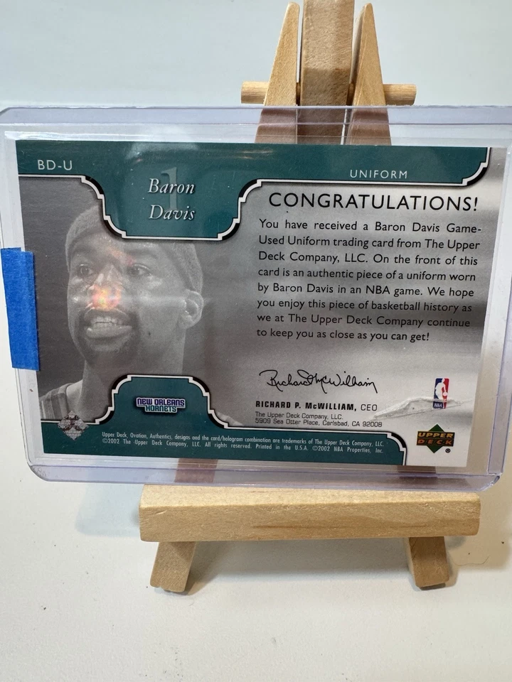 2002-03 Upper Deck Ovation - Authentics Baron Davis #BD-U Uniform (MEM) - Image 2 of 2
