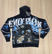 HOT TREND Mixed Emotion Zip Up Hoodie