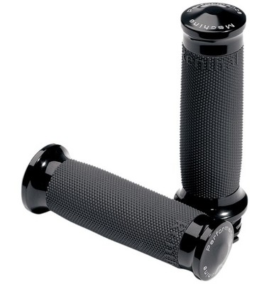 Performance Machine Black Renthal Contour Motorcycle Grips (0063-2007-B)