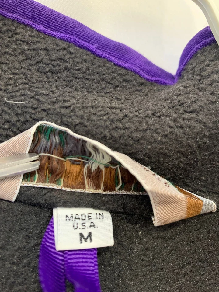 Vintage EMS Eastern Mountain Sports Polartec Fleece Jacket Gray Purple Trim M#30 - Image 4 of 4