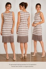 Phase Eight Sonia Layed Dress Praline Cream UK 8 Lace Occasion Wedding Guest