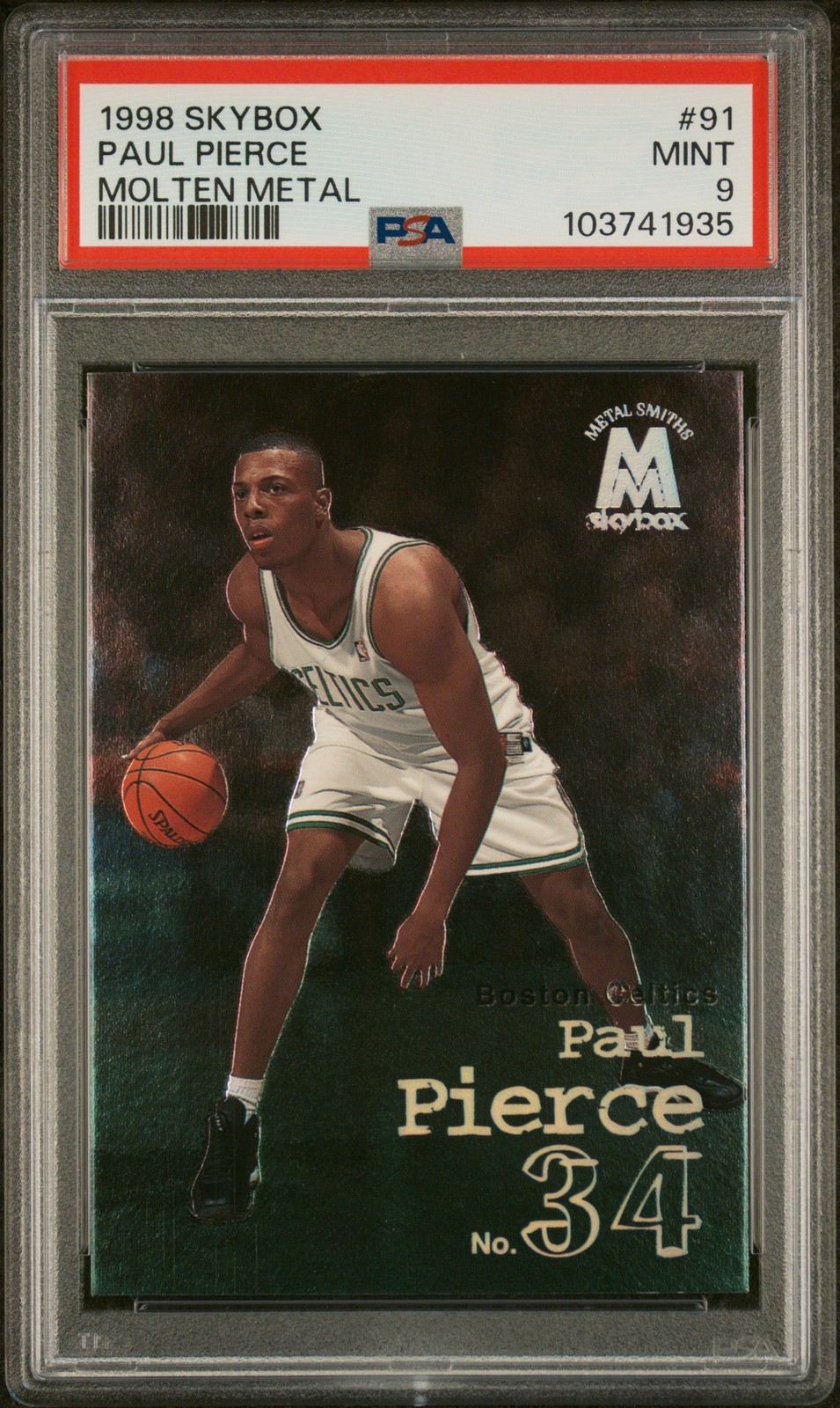 1998 SKYBOX MOLTEN METAL #91 PAUL PIERCE ROOKIE RC PSA 9