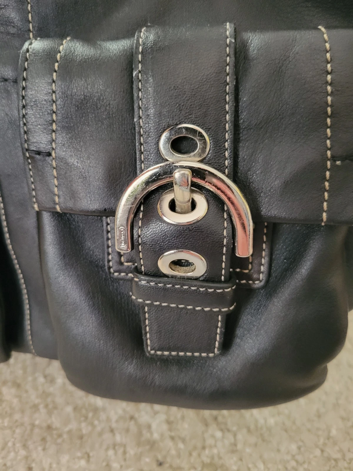 Borsa Coach vintage pelle nera doppia tasca Soho borsa a mano 8A09 Y2K