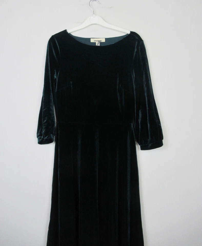 Seasalt Women's Oak Cottage Velvet Midi Dress Dark Wreckage Size 8 - 20 - Image 2 of 4