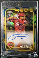 Noelvi Marte 2024 Topps Chrome Gilded Coll. Rookie Auto #CGA-NM Blue & Gold /50
