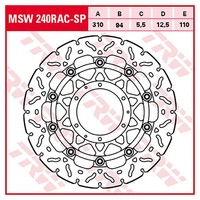 Trw Bremsscheibe 5,5 Mm Ohne Abe (FüR: Honda Cbr 600 Rr PC37 03-06 Vorne )