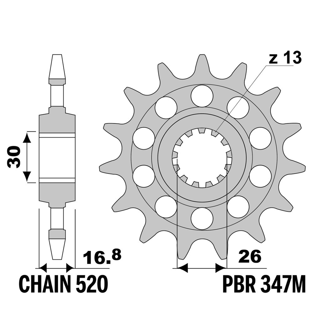 Pignon 520 Honda CBR 1000 RR Fireblade 2020-2022 pour éliminer les pertes de puissance