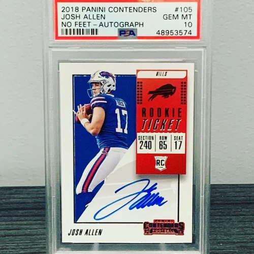JOSH ALLEN 2018 Panini Contenders 105 No Feet RC Auto PSA 10 MVP